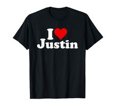 PRICES MAY VARY. Show how much you care about the Justin in your life. Lightweight, Classic fit, Double-needle sleeve and bottom hem Number 1 In My Heart Shirt, I Love Heart, Branded T Shirts, Top Styles, Fashion Branding, I Love, T Shirts, T Shirt, Clothes