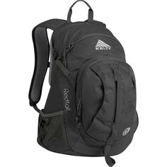 a black backpack with the words adidas on it