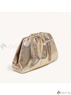 Bird in Bag - Premium Golden Burst Crack Large Capacity Dumpling Bag – Exquisite Ladies Glittering Pu Luxury Handbag for Sophisticated Events like Banquets, Weddings, and Evening Attire Metallic Clutch Bag For Formal Occasions, Elegant Metallic Evening Bag, Elegant Metallic Bag For Gift, Elegant Metallic Bags For Gifts, Elegant Metallic Bag As Gift, Chic Metallic Shoulder Bag For Party, Gold Evening Pouch Bag, Metallic Clutch Evening Bag For Parties, Evening Bags With Removable Pouch In Metallic Color