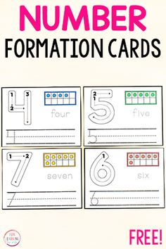 a printable number formation card for children to practice numbers