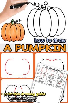 how to draw a pumpkin for kids