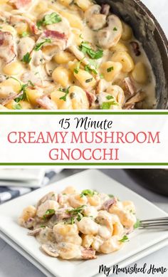 this creamy mushroom gnocchi is an easy and delicious dinner