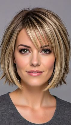 "Elegant Transformations: Gorgeous Hairstyles and Haircuts for Women Over 50. Rediscover Your Radiance! Timeless Looks for Timeless Beauty. Bobbed Hairstyles, Haircuts For Medium Length Hair, Layered Haircuts For Medium Hair, Choppy Bob, Choppy Bob Hairstyles, Chin Length Hair, Messy Short Hair, Shoulder Length Hair Cuts