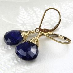 Sapphire Earrings, Gold Filled, Blue, Gemstone, Handmade Jewelry. September Birthday, Birthstone, Christmas. $72.00, via Etsy. Sapphire Lapis Lazuli Jewelry With Faceted Details, Blue Tanzanite Teardrop Jewelry, Teardrop Sapphire Jewelry, Sapphire Tanzanite Jewelry With Matching Earrings, Sapphire Dangle Jewelry, Sapphire Drop Jewelry For Birthstone, Sapphire Drop Birthstone Jewelry, Faceted Tanzanite Jewelry For Gifts, Faceted Teardrop Sapphire Jewelry