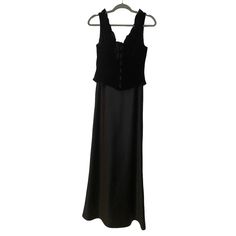 "Gorgeous Vintage Evening Gown, could be great as formal attire but also would be great for a halloween costume given its design Size US Women's 8 (please review measurements as it is a vintage item) Approx Measurements: Shoulder to Shoulder: 11.5\" Bust: 15.5\" Length  Down Back: 58.25\" (from the shoulder to bottom of dress) Condition: New with Tag, very small pull in stitching(pictured) Pet and Smoke Free Home FAST SHIPPER Please Feel Free To Ask Me Any Questions Regarding This Product" Papell Boutique, Vintage Evening Gowns, Lace Up Top, Dress Velvet, Stitch Pictures, Velvet Lace, Formal Attire, Dress Clothes For Women, Velvet Dress