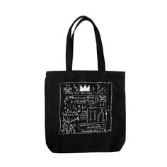 This oversized tote bag is designed to be durable for your daily needs. The front and back are adorned with Basquiat's album cover artwork Beat Bop. This tote bag is perfect for Basquiat fans. This Basquiat Beat Bop Rubber Coaster Set is produced by Rome Pays Off. Graphic Print Tote Bag For Streetwear, Album Cover Artwork, Album Artwork, Oversized Tote Bag, Oversized Tote, Duck Canvas, Jean Michel, Cover Artwork, Record Album