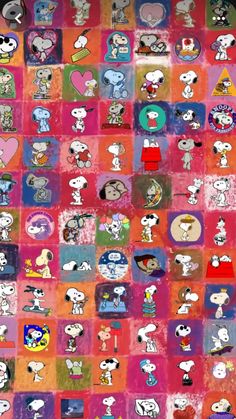 a painting with many different cartoon characters on it