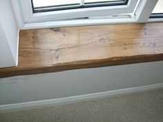 the window sill is made out of wood