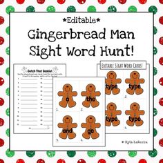 gingerbread man sight word hunt for christmas