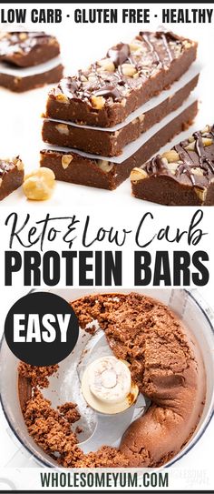 low carb, gluten - free chocolate protein bar recipe that is easy to make