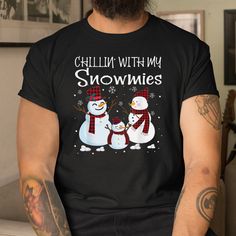 Buy Chillin With My Snowmies Family Pajamas Snowman Christmas Shirt at Fantasywears. Hight quality products with perfect design is available in a spectrum of colors and sizes, and many different types of shirts! Unisex T-Shirt – 100% Cotton (fiber content may vary for different colors) – Medium fabric (5.3 oz/yd² (180 g/m²)) – Classic fit – Tear away the label – Runs true to size Women T-Shirt – 100% combed ringspun cotton (fiber content may vary for different colors) – Light fabric (4.3 oz/yd² Chillin With My Snowmies, Snowman Shirt, Leopard Shirt, Xmas Shirts, Snowman Christmas, Family Pajamas, Important Facts, Hight Quality, Women T Shirt