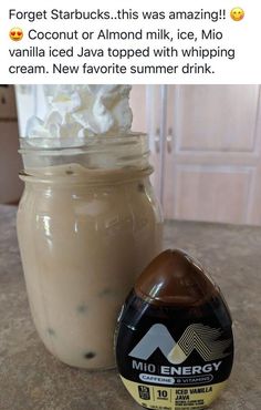 a jar of ice cream sitting on top of a counter