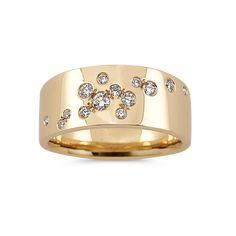 a gold ring with diamonds on it