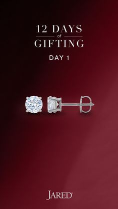 Diamond Solitaire Earrings, Solitaire Earrings, 2 Carat, Diamond Solitaire, Round Diamonds, Screw, White Gold, Gifts, Gold