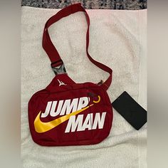 Brand New Never Worn Still With Tags Very Comfortable And Fit Small Essentials In Bag Mens Nike Bag, Nike Red Travel Bag, Jordan Crossbody Bag, Nike Acg Sling Bag, Nike Basketball Duffel Bag, Jordan Red, Jordans For Men, Crossbody Bag, Man Shop