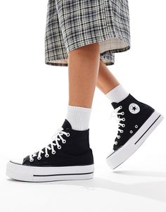 Scarpe di Converse Stile a partire dalla suola Modello alto Modello stringato Logo Converse All Star Occhielli sulla parte interna per maggior ventilazione Suola e punta in gomma vulcanizzata Plateau Suola antiscivolo a nido d'ape