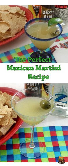 the perfect mexican martini recipe is ready to be served with tortilla chips and salsa