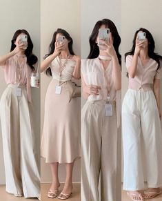 Woman Korean Fashion, Business Outfits Korean, Intern Outfit Office, Korean Office Outfits Women, Pastel Business Casual, Korean Office Outfit, Outfit Classy Elegant, Korean Business Casual, Stylish Office Outfits