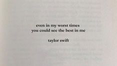 an open book with the words taylor swift written in black and white on top of it