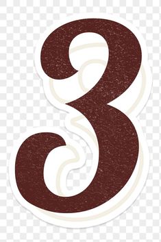 the number eight is shown in brown and white