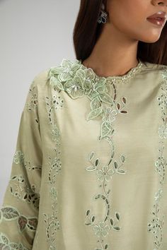 Olive Green Straight shirt Style Luxury Pret Pakistani Salwar Suit enveloped in refinement and notes of modern charm, whispering tales of artistry with intricate cutwork and embroidery details. Detailed Description: SKU: PB714 Detailing: Motifs, pearl, dabka, sequins Color: Olive Green Fabric: Chiffon net Design: Fully embellished, Embroidery, Dabka Event: Wedding, Festive, Party wear Shirts Designs Pakistani, Long Kurti Patterns, Pakistani Salwar Suit, Embellished Embroidery, Olive Green Fabric, Indian Suit, Net Design, Dress Designing, Casual Suits