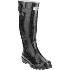 Forever Young has given the classic rain boot a much needed face lift. The trendy design and classic style of these rain boots will have you looking forward to wet weather. The lavish crocodile textured shaft will add class to your wardrobe and personality to your look. Made to be splash proof and water resistant, this boot will keep you warm and dry without compromising your personal style. The easy pull-on style fits over your favorite jeans or ponte pants, providing a comfortable fit for all- Faux Croc Knee High Boots, Short Rain Boot, Rainboots Outfit, Rain Boot Outfit, Tall Hunter Boots, Rain Boots Fashion, Short Rain Boots, Ankle Rain Boots, Womens Rain Boots