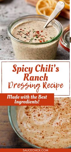 Chili’s Ranch Dressing Recipe Spicy Ranch Dressing Recipe, Ranch Dressing Chicken, Spicy Ranch Dressing, Spicy Ranch, Ranch Recipe, Creamy Dressing, Diy Spices