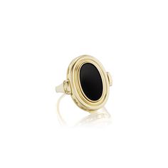 Available in 14k Yellow Gold, the Grande Varia Ring is large in scale with generous heft. Not only is it beautiful, but it is also functional. It secretly opens for interchangeability! Choose from Mother of Pearl or Black Onyx CenterPieces, which are reversible. The back of either style is gold for hand engraving a monogram (included in the purchase). 14k or 18k Yellow Gold Choose your CenterPiece This ring is currently made to order. Please allow 4-6 weeks for engraving and delivery. Once your Gold Centerpiece, Gold Centerpieces, Bezel Jewelry, Silver Engagement Rings, Hand Engraving, Signet Ring, Cocktail Rings, Black Onyx, Mother Of Pearl