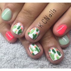 Cactus themed gel polish Nail Designs Cactus, Theme Nails, Gel Polish Nail Designs, Summer Nature, I Love Nails, Nail Polish Designs, Cute Nail Art, Gel Nail Designs