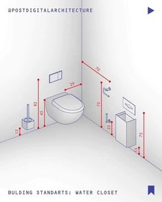 a drawing of a bathroom with measurements for the toilet