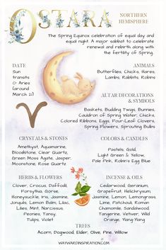 Ostara Book Of Shadows Page, Spring Equinox Correspondences, Wheel Of The Year Northern Hemisphere, Ostra Celebrations, Wheel Of The Year 2023 Printable, How To Celebrate Spring Solstice, Ostara Wreath Diy, Crystals For Spring, Spring Equinox Celebration Pagan