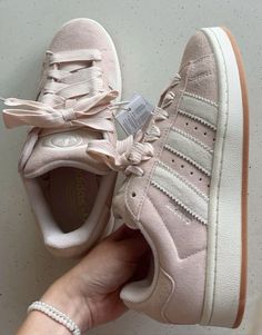 Adidas Shoes Cute, Cute Adidas Shoes Women, Cute Shoes Adidas, Pink Adidas Campus 00s, Pink Campus 00, Cute Shoes Aesthetic, Coquette Sneakers, Shoe Inspo Aesthetic, Girly Shoes Sneakers