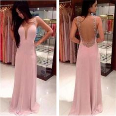 Floor-length Evening Dress With Lace Back For Prom, Low Back Evening Dress For Prom Season, Party Evening Dress With Sweep Train And Low Back, Pink Backless Evening Dress For Prom, Low Back Evening Dress For Gala During Prom Season, Low Back Evening Dress For Gala And Prom Season, V-neck Gown With Back Opening For Prom Season, Evening Dress With Back Opening For Prom, Prom Season Evening Dress With Back Opening