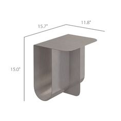 the side table is shown with measurements for it