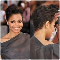 Janet Jackson Hair, Short Taper Haircut, Relax Hair, Black Curls, Tapered Hair, Haircut Style, Short Sassy Hair, Pelo Afro, Sassy Hair