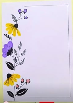 a piece of paper with flowers painted on it