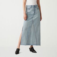 We don't call it an icon for nothing. This icon skirt is the timeless denim skirt you've been searching for, with a mid-rise and the iconic Levi's details you know and love. Flip it over and you'll find two back pockets that were designed to flatter just like the ones on your favorite 501 jeans. Consider this your new warm-weather essential.Front Style: Flat FrontFeatures: Button FlyClosure Type: ButtonClosure Location: FrontPockets: 2 Front Slip Pockets, 2 Back Slip Pockets, 1 Front Coin Pocket Not In The Mood, Skirts Denim, Denim Skirt Women, Denim Skirts, 501 Jeans, Levis Women, Iconic Women, Light Blue Color, In The Mood