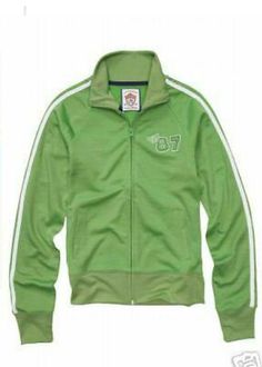 New W/Tag AEROPOSTALE CHEST STRIPE TRACK JACKET WAS $39.50. ***size is XX-SMALL*** THIS COTTON/POLY TRACK JACKET FEATURES CONTRAST STRIPES ON THE SLEEVES AND AN EMBROIDERED AERO BUTTERFLY LOGO. LAYER IT OVER YOUR FAVORITE BOYFRIEND TEE IN COOLER WEATHER. FEATURES: 55% COTTON/45% POLYESTER. FULL ZIP FRONT WITH 3" RIBBED COLLAR, CUFFS, AND WAIST. CONTRAST APPLIED STRIPES ON SLEEVES. SIDE WELT POCKETS. EMBROIDERED BUTTERFLY W/87 LOGO AT LEFT CHEST. COLOR IS SWEET PEA GREEN. AWESOME TRACK JACKET! A Casual Fall Sports Outerwear, Casual Winter Track Jacket, Fitted Green Track Jacket For Winter, Casual Fitted Track Jacket For College, Casual Fitted Winter Track Jacket, Winter Casual Fitted Track Jacket, Green Fall Track Jacket Sportswear Style, Green Track Jacket For Fall Sportswear, Green Track Jacket For Fall