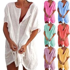 Women's Beach Bikini Cover Up Shirt Summer Swimsuit Beach Cover Up Shirt S-4XL Sun Protection - Walmart.com Cheap Tunic Blouse For Beach, Affordable Casual Beach Cover-up Tops, Cheap Women's Summer Cover-up, Cheap Summer Cover-up For Women, Cheap 3/4 Sleeve Tops For Beach, Casual Cheap Beach Cover-up Swimwear, Cheap Summer Tops For Beach Cover-up, Cheap Long Sleeve Tops For Beach Cover-up, Cheap Tropical Style Women's Cover-up