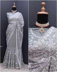 Package Contains: Saree, Blouse, Petticoat 👇 Fabric details 👇 🛑SAREE FABRIC- Shimmer silk   🛑SAREE LENGTH- 5.50 Mtr   🛑SAREE WORK- Sequence work with cut work border 🛑BLOUSE FABRIC- Daimond silk with sequence work With FREE Saree foll and Piko with matching petticoat. Our Services- Stitching service is also available on customer demand. Please get in touch with us for Stitching Service. We customize everything when it comes to ethnic wear. We also make plus size in ethnic wear. So feel free to contact us. Before dispatch, we check our product to serve you our best. Beware of fake sellers. We are giving assured quality. So you will always receive an excellent product Semi-stitched Saree With Lace Work For Diwali, Festive Georgette Blouse Piece With Lace Work, Festive Semi-stitched Saree With Lace Work, Diwali Georgette Blouse Piece With Lace Work, Semi-stitched Lace Work Blouse Piece In Traditional Drape, Festive Lace Work Saree With Traditional Drape, Festive Saree With Lace Work And Traditional Drape, Celebration Georgette Saree With Intricate Embroidery, Festive Georgette Saree With Lace Work