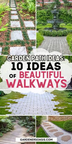 Garden Path Ideas: 10 Ways To Create A Beautiful Walkway | Backyard Landscaping Walkway With Stepping Stones, Garden Paths And Walkways, Diy Garden Path, Easy Backyard Landscaping, Privacy Landscaping Backyard, Garden Path Ideas, Gravel Walkway, Whimsical Diy, Landscaping Trees