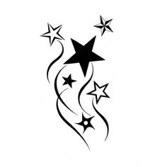 black and white stars tattoo design