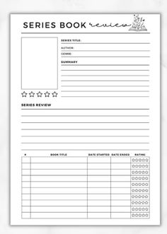 the printable book review sheet is shown