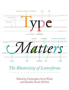 the cover of type matters, with different types of letters and numbers on it's sides