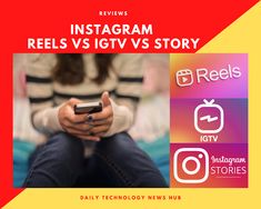 instagram reels vgtv's story with text overlaying image of woman using cell phone