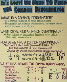 a poster with some writing on it that says, what is a common denomiator?