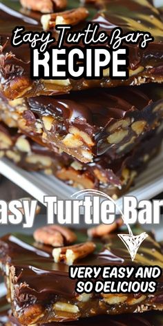 easy turtle bar recipe made with very easy and delicious ingredients