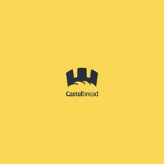 the logo for castle bread is shown in black and white on a yellow background,