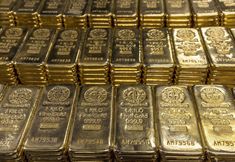 rows of gold bars stacked on top of each other