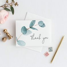 Nala Blue Eucalyptus Thank You Card Wedding Information Card, Wedding Information, Eucalyptus Greenery, Information Card, Eucalyptus Wedding, Card Wedding